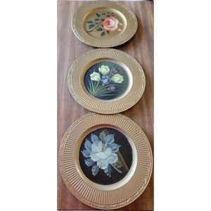 Charming 3-Floral Plate Set